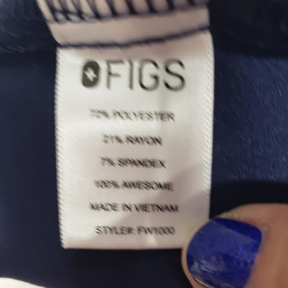 FIGS Technical Collection Navy Blue Medical Scrub Set Size XS V-Neck Pocket - Picture 11 of 13